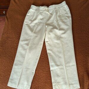 Jones NY White Lined Linen Pants